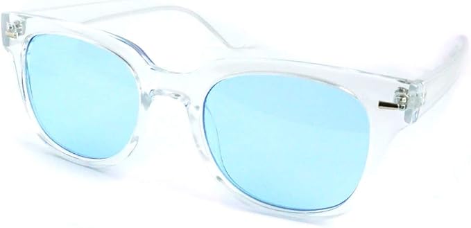 Amazon サングラス メンズ レディース ブランド ブルー カラー レンズ Uvカット スポーツ おしゃれ サングラスケース 7jewelry ウェリントン サングラス サングラス 通販