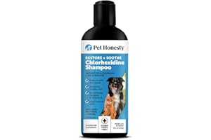 Pet Honesty Chlorhexidine Cat & Dog Seasonal Itch Relief Shampoo, for Allergies, Itching, Skin and Coat Supplement, Helps Shedding, Hot Spots, Deodorizing Dog Shampoo & Grooming Supplies,16oz