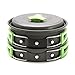 Honest Portable camping cookware mess kit folding Cookset for hiking backpacking 10PC（1L）/11PC(2L) Lightweigh durable Pot Pan Bowls Spork with nylon bag outdoor cook equipment