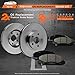 Max Brakes OE Series Rotors w/Ceramic Brake Pads Rear Premium Brake Kit KT071642 [Fits:1994-2005 Ford Taurus Mercury Sable | 1995-2002 Lincoln Continental ]