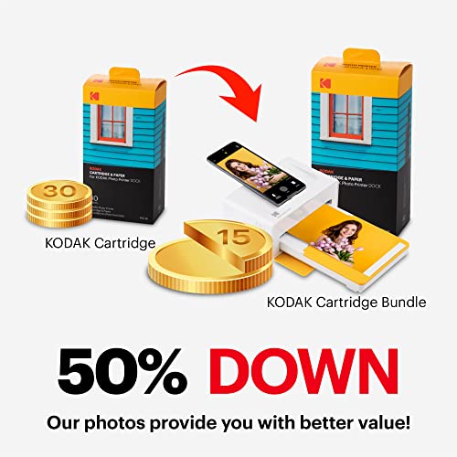 KODAK Dock Plus 4PASS Instant Photo Printer (4x6 inches) + 90 Sheets