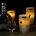 Enpornk Flameless Flickering LED Candles with Birch Bark Effect - Set of 9 Battery-Operated Real Wax Pillar Candles with 10-Key Remote Control - 2/4/6/8 Hour Timer