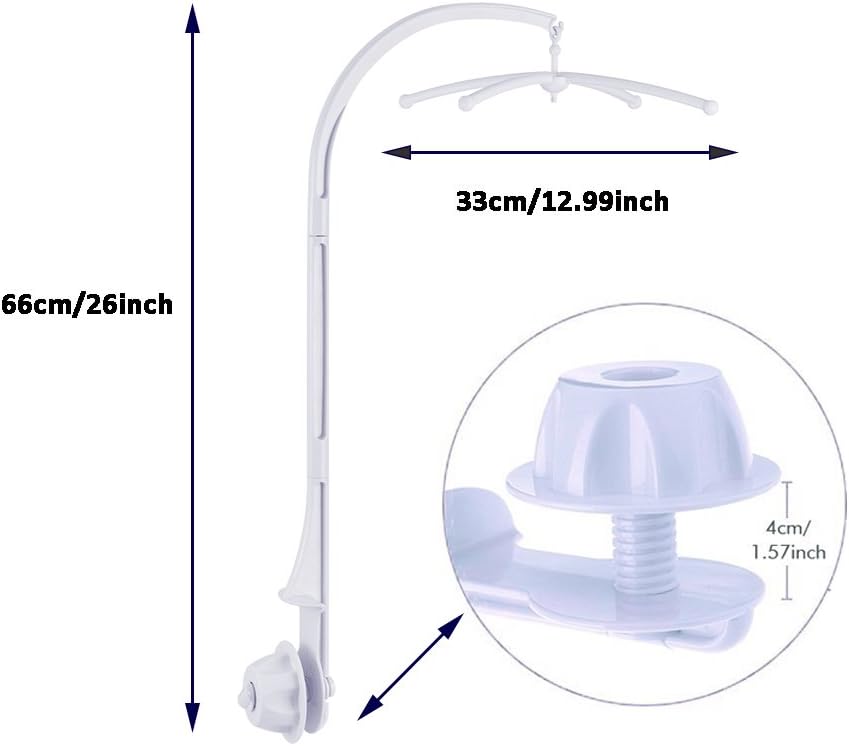 Boonor Support De Mobile Bebe Bras Portatif En Blanc Bras Potence Pour Mobile Musical Avec Croisillon Blanc Sans Boite A Musique Amazon Fr Jeux Et Jouets