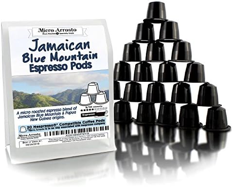 Jamaican Blue Mountain Nespresso Compatible Pods, Worlds Most Expensive Coffee (20-count); Works in OriginalLine Machines (20 Capsules)
