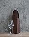 Viski Admiral Brown Leather Wine Tote, Carrier for Single Bottle