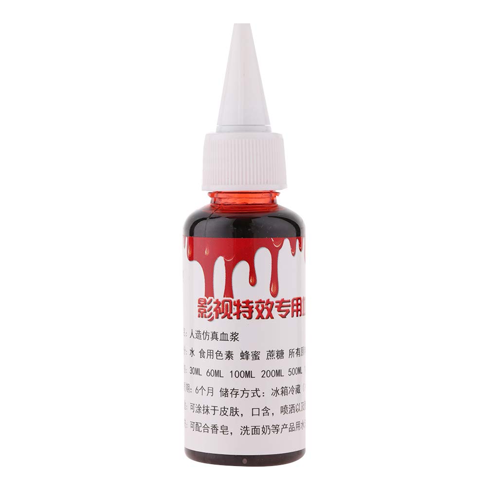 Fake Blood,Professional Realistic Halloween Wound Scars Bruises Zombie Vampire Fancy Face Body Paint Oil Costume Makeup Blood(30ml)