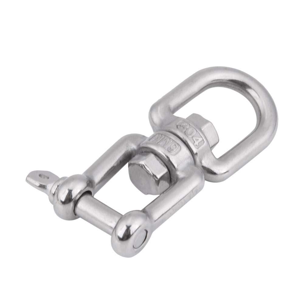 KIMISS Swivel Shackle,Heavy Duty 304 Stainless Steel Swivel Ring Snap Rolling Shackle Device(6mm)