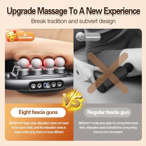 BOOM Massage Gun, Handheld Electric Muscle Massager Gun, 8 Heads 3 Modes, Full Body Massager for Pain Relief, Back, Legs, Neck, جهاز مساج Gifts for Families and Friends