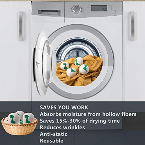 Wool Dryer Balls 2019 New Green Dinosaur, 100 New Zealand Wool, Handmade, No Fading, Reusable