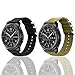 Gear S3 Frontier/Galaxy Watch 46mm Bands with Quick Release Pins, 22mm NATO Premium Woven Nylon Replacement Strap Wrist Band for Samsung Gear S3 Classic Sports Smartwatch 2 Pack (Black+Army Green)