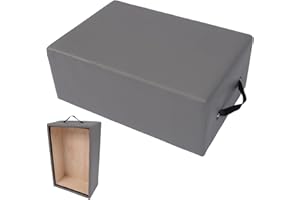 Pilates Reformer Box with Portable Handle – Solid Wood Interior PU Leather, Non-Collapsible Sitting Box, for Home Gym Studio 