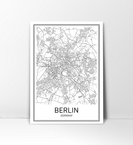 Berlin Poster, Berlin Map, Berlin Art, Map of Berlin, City Map Posters, Berlin Map Art, Germany Poster, Germany Map, City Poster, Germany Wall Art, Modern Poster Art, Black and White, 8x10