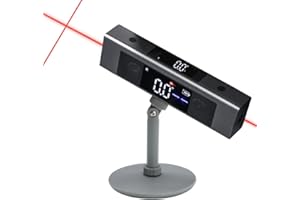 OUGETHER Protractor Digital Inclinometer, Angle Measure L-as-er Ruler, with Bi-directional Red Light Marking, Dual-Screen Angle Finder, Multifunctional Device Precise Professional (Dual L-as-er + Stand)