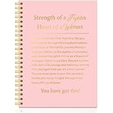 XQLZY Strength of a Fighter Pink Gold Spiral Notebook, Resignation Retirement Promotion Inspirational Gifts for Woman Coworker Boss Friend, Positive Self-Affirmation Gifts for Sister BFF Coworker