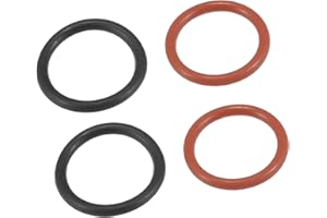 A ABSOPRO Power Steering Pump O-Ring 91345-RDA-A01 Inlet Outlet Seals Connector Gasket for Honda Civic 1998-2011 Black Red(Set of 4)