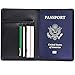 RFID Blocking Leather Passport Holder Cover & Travel Wallet ID Card Case