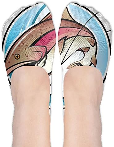 Fishing Lure Funny Compression No-show Socks For Youth Elasticity Cute Cartoon Patterned Thin Ankle Crew Socks