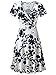 MSBASIC Womens Wrap Dress, Fit and Flare Summer Work Dress Navy Flowers M
