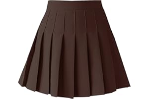 TONCHENGSD Women's High Waist Pleated Mini Skirt Skater Tennis Skirt