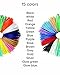 Hand Print 3D Pen 1.75mm PLA Filament Refills – 3D Printing Plastic Pack of 15 Different Colors (2 Glow in the Dark) - Length: 16 feet, Individually Vacuum-Sealed – for Your Best Doodle Arts