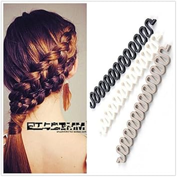 3pieces Black Grey White Women Hair Styling Clip Diy French Hair