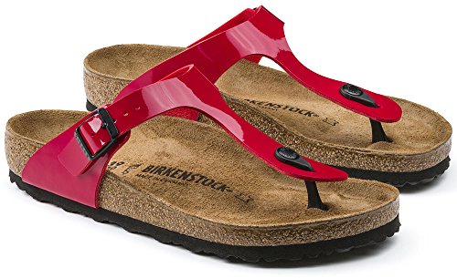 Birkenstock 'Gizeh' Women's Birko-Flor T-Strap Thong Sandal, Tango Red