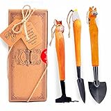 aGreatLife Succulent Gardening Hand Tool Set: Best Handcrafted Wooden Garden Tools/Accessories For Miniature Fairy Garden Planting, Succulent Garden or Bonsai Tree Garden - Includes 3 Essential Tools