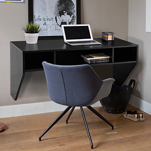 Wall Mounted Floating Computer Table Sturdy Desk Home Office Furni Storag Shelf