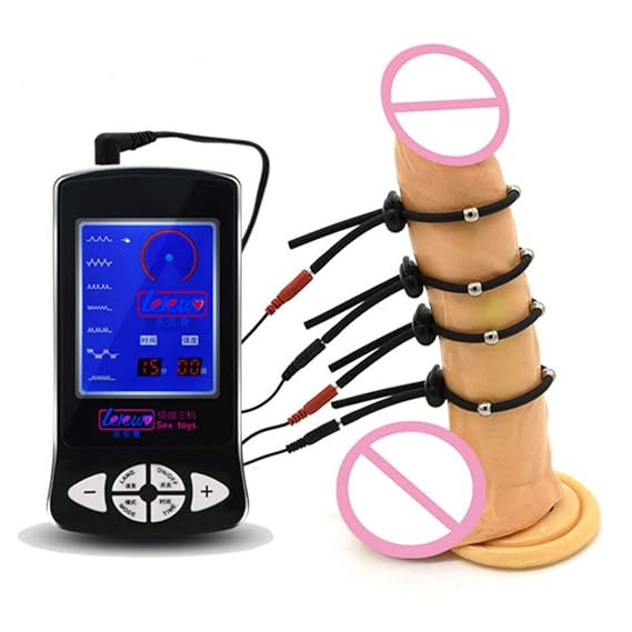 Electro Sex Toys Elektronische Pulsmassager Electro Stimulation Stahl Kugel Penis Ring Stromschlagkabel Für TENS/EMS Massage