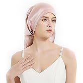 100% Real Mulberry 19 Momme Silk Bonnet -Tie Band Bonnet for Curly Hair - Silk Hair Wrap for Women Night Cap-Sleeping Cap
