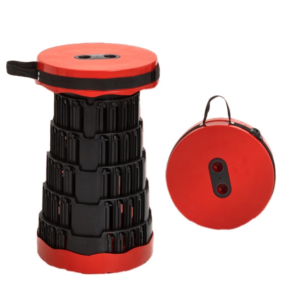 YODJEW Portable Telescopic Stool - Portable Collapsible Telescoping Stool with Load Capacity 300lbs for Fishing, Hiking, Camping,Heavy-Duty