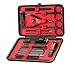 18 in 1 Manicure Set Stainless Steel Professional Pedicure Kit Nail Scissors Grooming Kit with Black Leather Travel Case