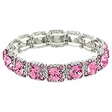Falari Crystal Stretch Bracelet Pink