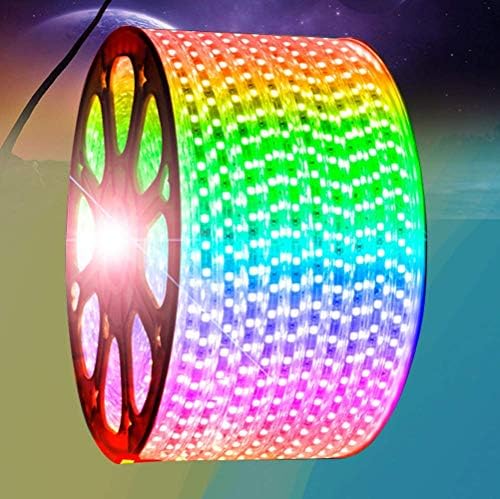 Nfudishpu LED Light Strip 10M (32.8FT) 7 Color LED Soft Light Strip AC 220V LED Neon Hose Rope Light Waterproof IP65 (No Plug And Dimmer)