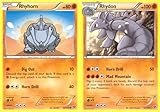 Rhydon + Rhyhorn - Rare Pokemon Card Evolution Set (X-Y #60/146 and #61/146)