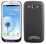 LanLan 3200 mAh External Battery Power Pack Case (With Media Kick Stand) (Black) + Free Screen Protector for Samsung Galaxy S3 i9300