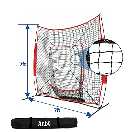 Anbt 7' x 7' Baseball Softball Practice Net Baseball Equipment Training
