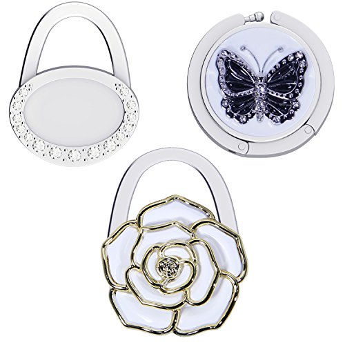 3 Pack Foldable Purse Hook - Folding Handbag Table Hanger