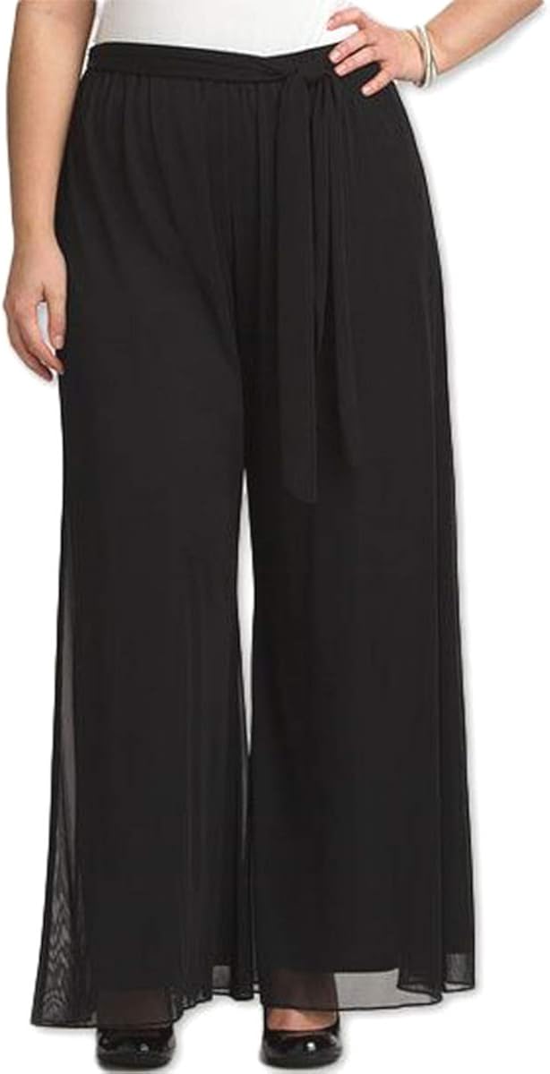 RED DOT BOUTIQUE 8006 Plus Size Elastic Waistband Wide Legged Palazzo Pants (Size 1X - 4X)