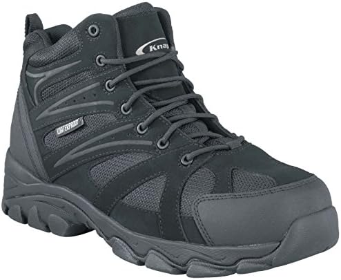 Knapp Men's Ground Patrol Waterproof Trail Hiker Boots, Black Leather, Mesh, 12 M
