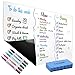 Magnetic Dry Erase Whiteboard Sheet for Kitchen Fridge - 17X11â€ - 5 Markers and Big Eraser with Magnets - Stain Resistant Surface - Refrigerator Grocery List - White Board Organizer and Planner