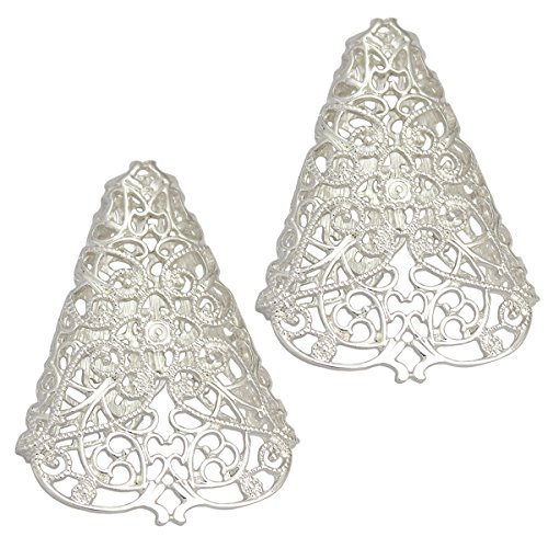 Silver RechicGu 1Pair Bloggers Fairy Elf Pixie Filigree Cut Out Angel Ear Tip Cuff Earrings Fancy Dress