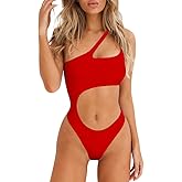 SherryDC Women's Sexy Cutout One Shoulder High Cut Cheeky One Piece Swimsuit Bathing Suit