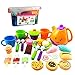 Kitchen Toys Tea Party Pretend Playset for Kids - Fine Skills Development,Pretend Play Girls Cookware Set for Toddlers 3 Years(28pcs)