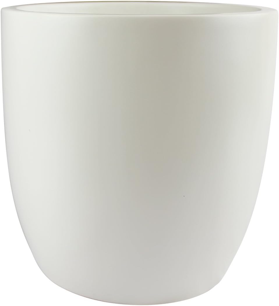 Santiago Round Cylinder Fiberglass Planter (D:18" x H:17.75", Matte White)