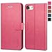 TUCCH Wallet Case for iPhone 7/8/SE 2020/SE 2022, PU Leather Flip Folio With Card Slot, Stand Holder, Magnetic [TPU Shockproof Interior] Compatible With iPhone 7/8/SE2/SE 3, Hot Pink