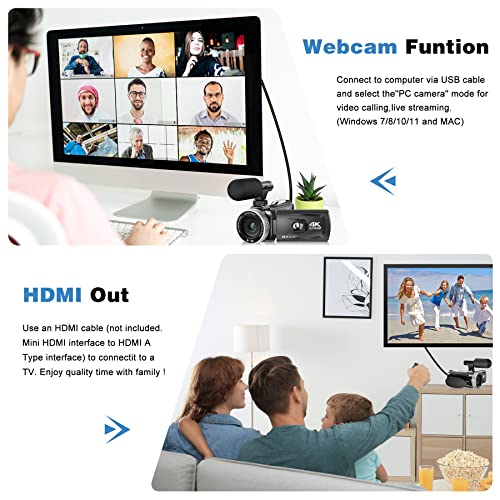 Video Camera Camcorder 4K 48MP 60FPS Camera with Wireless - Main Image