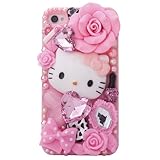 MinisDesign Dream Garden Series 3D Bling Luxury Design Rhinestone Pink Hello Kitty Diamond iPhone case for Apple iPhone 4 / 4S (Fits: At&t, Sprint, Verizon, Package includes: 1 X Screen Protector and Extra Rhinestones)