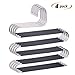 IEOKE Pant Hangers Durable Slack Hangers Multi Layers Stainless Steel Space Saving Clothes Hangers with 10 Clips - Closet Storage for Jeans Trousers 4 Pack