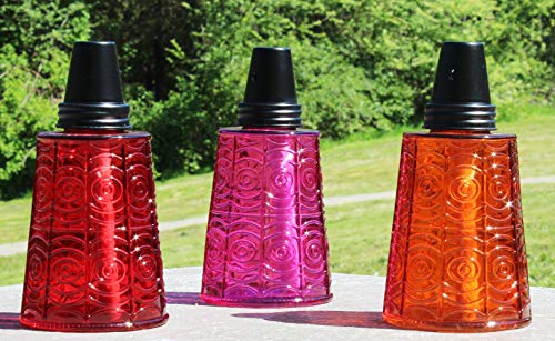 Seraphic 16oz Glass Tabletop Torches, Set of 3 (Red/Purple/Orange) - Thumbnail 3
